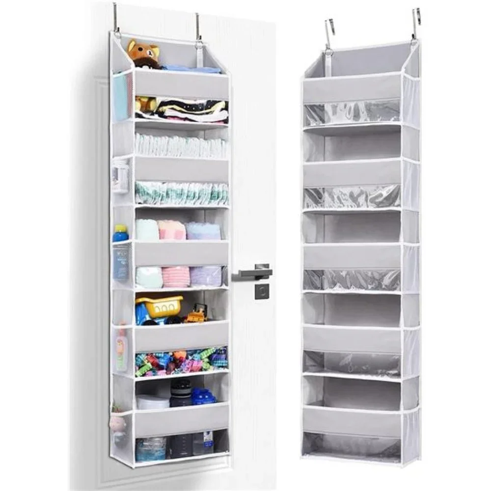 1-Pack Over Door Organizer with 5 Large Pockets 10 Mesh Side Pockets